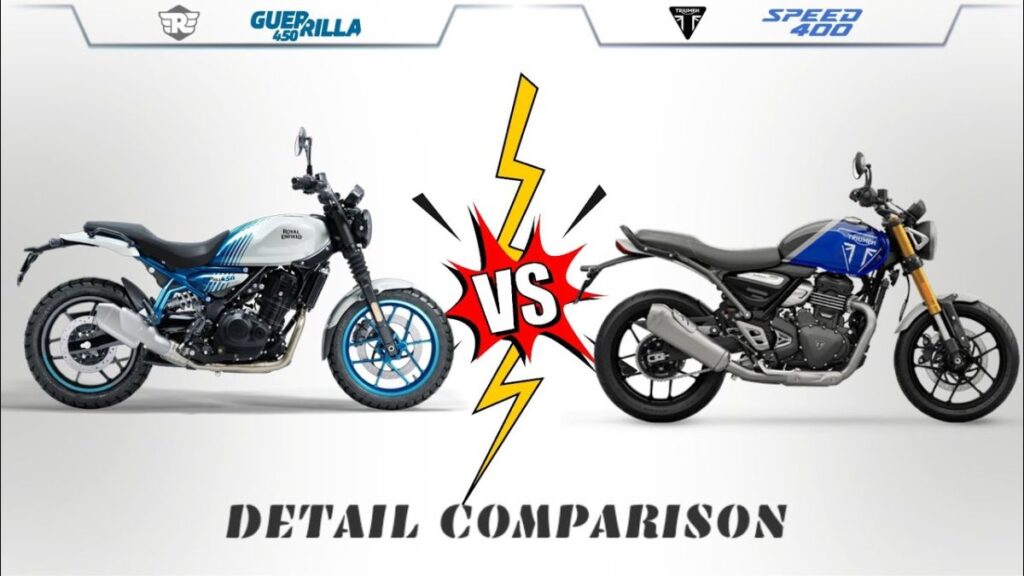 Triumph Speed 400 vs Royal Enfield Guerrilla 450, Triumph Speed 400, Royal Enfield Guerrilla 450, Speed 400 vs Guerrilla 450, Speed 400 vs Guerrilla 450 comparison, Triumph Speed 400 vs Royal Enfield Guerrilla 450 review, स्पीड 400 बनाम गुरिल्ला 450,