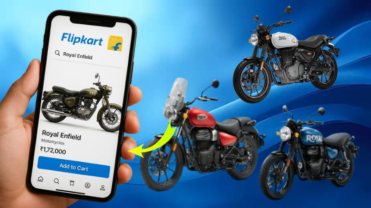Royal Enfield Flipkart, Royal Enfield 350cc Bike, Royal Enfield Online Booking, Flipkart Royal Enfield Bikes, Royal Enfield Bullet 350 Online, Royal Enfield Classic 350 Price, Royal Enfield Hunter 350 Flipkart, Royal Enfield Meteor 350 Booking, Royal Enfield Goan Classic 350 Online, Royal Enfield Digital Platform, रॉयल एनफील्ड, फ्लिपकार्ट,